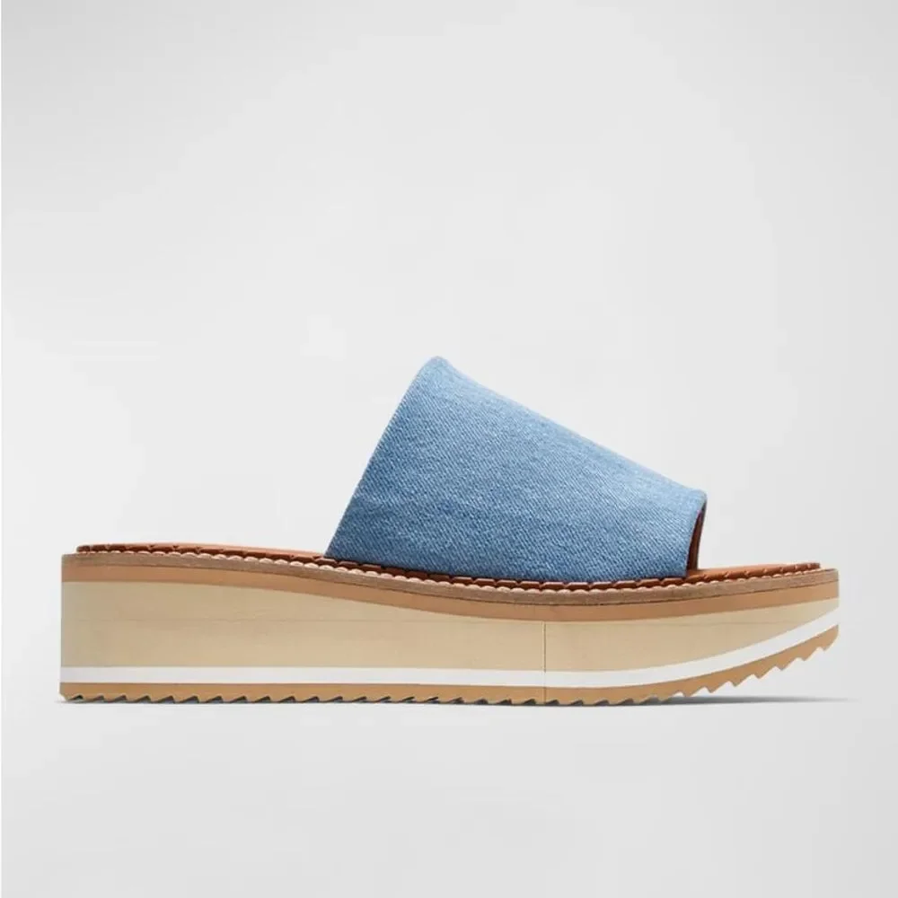 Clergerie Paris FastJ Denim Flatform Sandals, New, Size US 10.5 - Picture 6 of 11